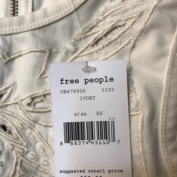 NWT - Free People Buneken Ivory Crop Top - XS - Picture 7 of 8